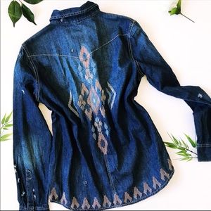 Urban Outfitters boho denim button up